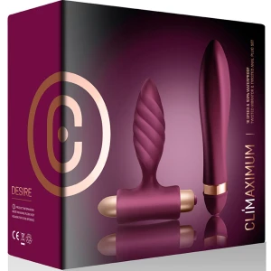 CLIMAXIMUM - ZESTAW DESIRE SKRÄCONY WIBRATOR + KOREK ANALNY